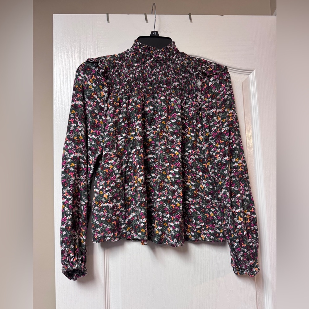 Draper James Multicolor Floral Smocked Blouse